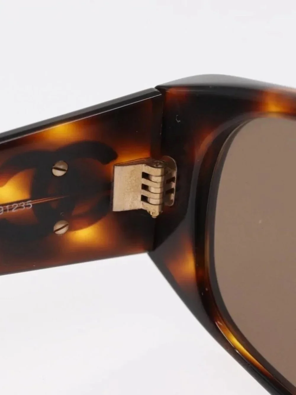 CHANEL Sunglasses Plastic Brown CC Auth 153000
